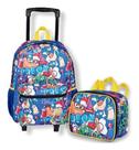 Mochila Escolar Infantil Grande Estampada Rodinha Lancheira Hot Dog