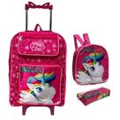 Mochila Escolar Infantil Kit Com Lancheira Estojo Menino e Menina de Carrinho Cor:Unicórnio