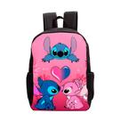 Mochila Escolar Infantil Lilo Stitch Bolsa Lancheira Estampada para Escola Resistente Impermeável para Passeio e Viagem