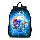 Mochila Escolar Infantil Meninos Super Sonic o Ouriço Azul e Seus Amigos