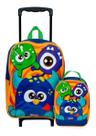 Mochila Escolar Infantil Monstrinhos Rodinhas G Lancheira Mochila Escolar Infantil Monstrinhos Rodinhas G Lancheira