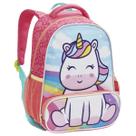Mochila Escolar Infantil Pequena Creche Pré-escola Passeio Menina Unicórnio Rosa