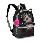 Mochila Escolar Infantil Reversíveis Panda Paetês Com Pompom Chaveiro Clio