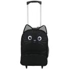 Mochila Escolar Infantil Rodinhas Gato Preto Menino 12L DLui