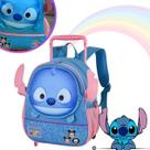 Mochila Escolar Infantil Stitch Com Rodinhas Volta as Aulas