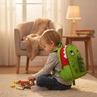 Mochila Escolar Infantil Unissex Dinossauro Pequenina 10L Material Resistente para Maternal