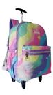 Mochila Escolar Just Arco Iris Pompom Aula Rodinhas