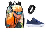 Mochila Escolar Juvenil Com Relogio Digital lançamento Mais Tenis Casual Top