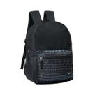 Mochila Escolar Juvenil Costas Preta Clássica Bolso Frontal Passeio Academia Trabalho Menina Menino