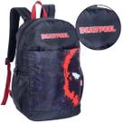 Mochila Escolar Juvenil Deadpool Preta Face Teen Xeryus