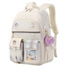Mochila escolar KIDNUO para meninas, laptop de 15,6", bege