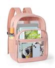 Mochila Escolar KIMNERPU Transparente Rosa - Ideal para Viagens e Segurança