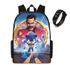 Mochila Escolar lançamento Juvenil Mais Relogio Digital Led Volta As Aulas