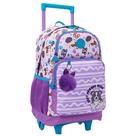 Mochila Escolar Lilás Com Rodinhas Dogs Pets Com Pompom Mochila Escolar Lilás Com Rodinhas Dogs Pets Com Pompom