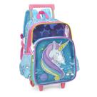 Mochila Escolar Luxo 2em1 Rodas Costas Unicórnio Brilho AZ Mochila Escolar Luxo 2em1 Rodas Costas Unicórnio Brilho AZ
