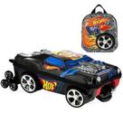 Mochila Escolar Masculina HotWheels Night Shifter com Lancheira MaxToy