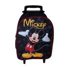 Mochila Escolar Mickey Mouse Carrinho Menino Preta
