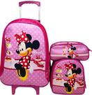 Mochila Escolar Minie com Rodinhas com Lancheira térmica e estojo