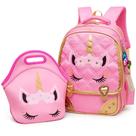 Mochila escolar Moonmo Cute Unicorn Face Pink para meninas
