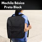 Mochila Escolar Passeio Viajem Básica Unisex Preta All Black