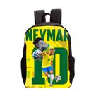 Mochila Escolar Pequena Futebol Neymar Bolsa Lancheira Estampada para Escola Resistente para Passeio e Viagem
