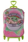 Mochila Escolar Roda Tripla Star Wars Grogu Rosa Infantil 3D