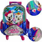 Mochila escolar rodinha 360 gatinhos 360 azul Winth