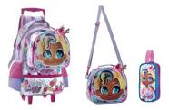 Mochila Escolar Rodinha Donut Baby Morena Lancheira Estojo