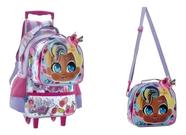 Mochila Escolar Rodinha Donut Baby Morena Lancheira Térmica