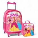Mochila Escolar Rodinha Infantil Menina + Lancheira Termica