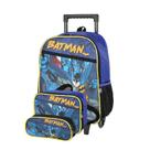Mochila Escolar Rodinhas Batman + Lancheira Térmica + Estojo - Luxcel