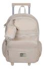 MOCHILA ESCOLAR RODINHAS BEGE TRENDY 4 ZÍPERS Bege MOCHILA ESCOLAR RODINHAS BEGE TRENDY 4 ZÍPERS Bege