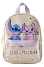 Mochila Escolar Stitch De Vinil Cor CremeLilás Com Glitter Zara