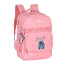 Mochila Escolar Stitch e Angel Rosa Feminino Disney Luxcel