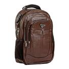 Mochila Executiva Masculina Couro Notebook Encaixe USB 25 Litros Marrom Brown