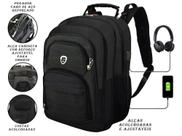 Mochila Executiva Masculina Notebook Resistente Grande Trabalho Faculdade Preta