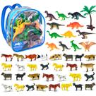 Mochila Fazendinha com 42 Bichos da Fazenda e Dinossauros