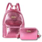 Mochila Feminina Brinde Bolsa Transversal Tira Colo Barbie