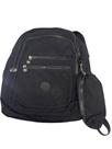 Mochila Feminina Casual com Estojo Removível - Preta (40x30 cm)