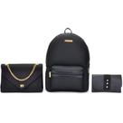Mochila Feminina Casual Faculdade Notebook Trabalho + Bolsa Media Festa Envelope + Porta Moeda