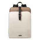 Mochila feminina CLUCI de couro de 15,6 polegadas para laptop bege