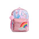 Mochila Feminina Escolar Holográfica Infantil Rosa de Costas Unicórnio Arco-Iris Menina Clio