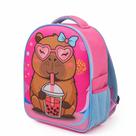 Mochila Feminina Escolar Infantil Bolsa Grande Menina Capivara 4 á 10 Anos