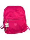 Mochila Feminina Esportiva Casual Rosa Pink com Chaveiro Gato da Sorte