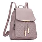 Mochila Feminina KKXIU - Couro Moderno Acolchoado Rosa