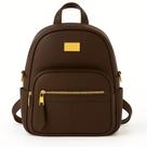 Mochila Feminina Média em material sintético Texturizado com Alças Ajustáveis,Zíper Dourado e Design Casual Ideal Para Trabalho e Uso Diário