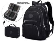Mochila Feminina Notebook Tactel Escolar Leve + Estojo quadrado estiloso Trabalho Viagem