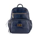 Mochila feminina pequena de couro Zoey azul