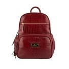 Mochila feminina pequena de couro Zoey vermelha