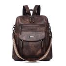 Mochila feminina pequena WYFJNX de couro PU marrom para viagem
